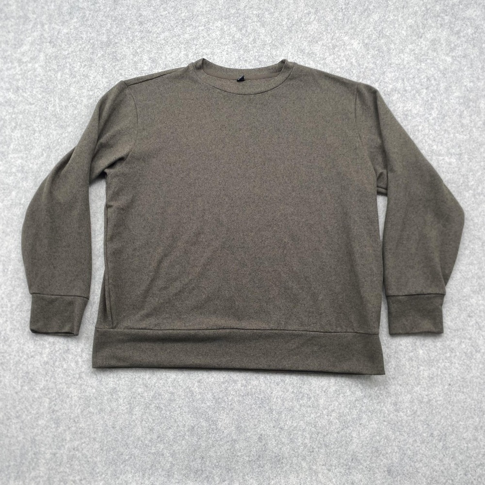 Uniqlo Sweatshirt Mens Large Green Crewneck Stretch Pullover Jersey Casual